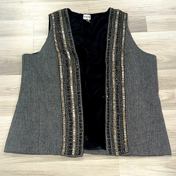 Chico's Beaded Vest - Size 3 - Picture 1 of 5